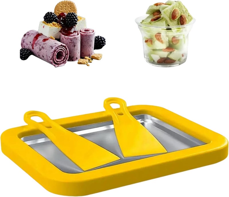 Laveant Ice Cream Roll Maker Rolled Ice Cream Machine, Sweet Spot Pan, Instant Cold Plate, Ideal for Making Rolled Ice Cream Soft Serve Slushies Frozen Yogurt Sorbet and Gelato (Vibrant Yellow) - Image 1